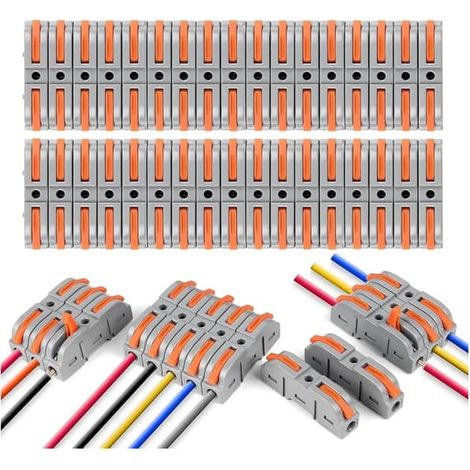 Ensemble de 40 connecteurs avec levier, connecteur droit et serre-câble de 4 mm, idéal pour les projets de bricolage. (1/5)