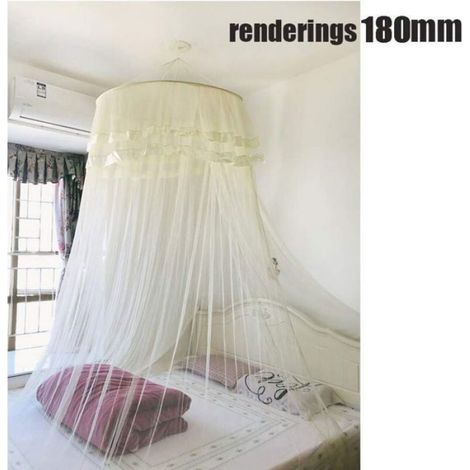 Lot de 2 Crochet, Diamètre 180 mm, Plastique Blanc, Adhésif Double Face, Pour Moustiquaire Plafond (1/4)