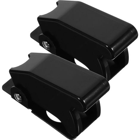 2 Pièces Cache de Protection pour Interrupteur à Bascule Noir en Plastique et Fer, Portable Installation Facile, pour Bateau et Usage Marin (1/5)
