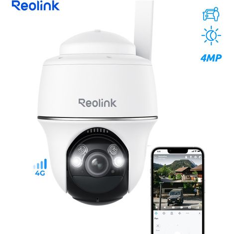 Reolink Caméra de Surveillance 4G sur Batterie 2K 4MP HD, Pan & Tilt, Smart Détection,Zoom numérique 16x, Vision nocturne, Go PT Plus