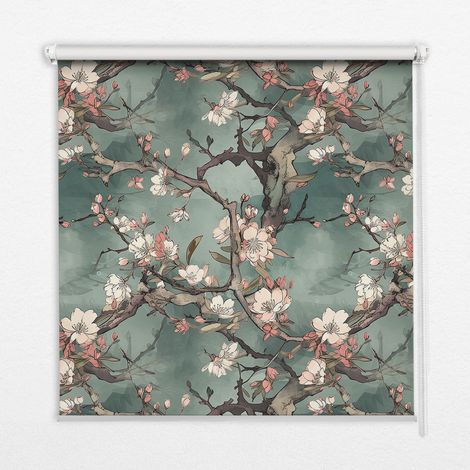 Tenda a Rullo Interna per Finestra - Tenda Filtrante Luce - Tenda Privacy - Tenda Decorativa Rettangolare - Rullo per Interni - (90 cm x 180 cm) - Fiori sull'albero (1/5)