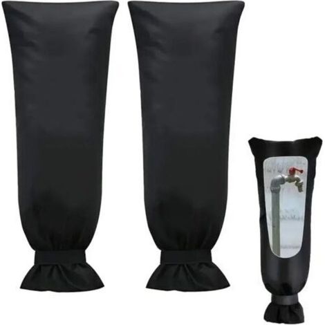 Lot de 2 grands couvercles de robinet pour la protection contre le gel en hiver, 51,82 cm x 20,32 cm, couvre-bavoirs pour l'hiver, réutilisables, plus épais, imperméables et isolés. (1/5)