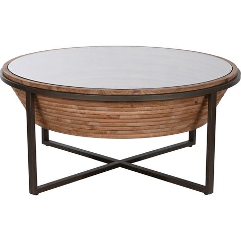 Mesa Centro Abeto Cristal 102X102X46 Negro (1/5)