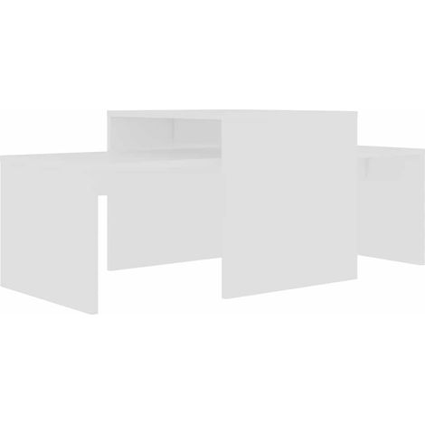 Maison Exclusive - Couchtisch-Set Weiß 100x48x40 cm Holzwerkstoff (1/5)
