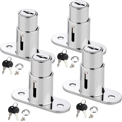 Serrure de Meuble à Porte Coulissante,serrures de tiroir en alliage de zinc pour placards, armoires, tiroirs, meubles et autres objets qui doivent être fermés (22mm,4PCS)