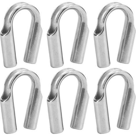 Lot de 10 cosses tubulaires en acier inoxydable 304 pour câble de treuil, protection de câble en acier, accessoires nautiques M6