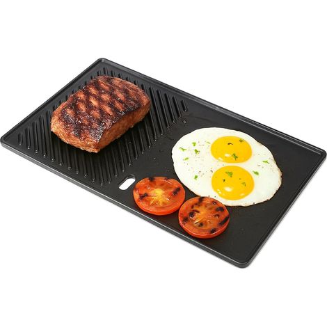 43 x 24CM Plancha Plaque de Cuisson pour Landmann, EMAILLEE Triton 2 Bruleurs, Fonte Plaque Barbecue Gril à Gaz Pièce de Rechange Plancha Plaque de Cuisson de Poulet