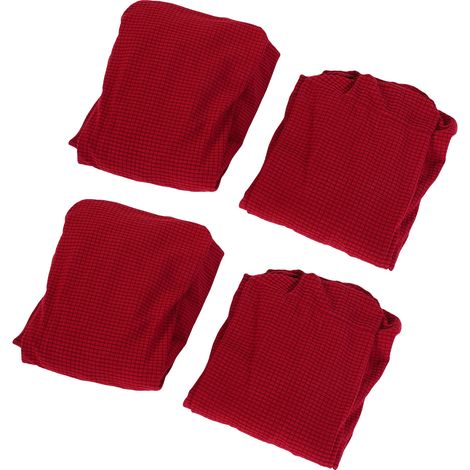 4 Pcs Housse Canapé RV Bande Élastique Épaissie Étirable – Protection Coussins Lavable Machine Voyage Remorque, Rouge Vin (1/5)