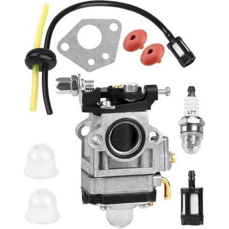 Carburateur Debroussailleuse 52cc 49cc 43cc Kit Carbu pour Moteur à Deux Temps avec Durite Essence Bougie d'Allumage Joint Pompe Amorçage (1/5)