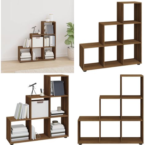 Bibliothèque escalier Chêne marron 107 cm Bois d'ingénierie - Bibliothèque - Étagère - Meuble De Rangement - Bibliothèque Échelle - Bibliothèque Design - Home & Living (1/5)