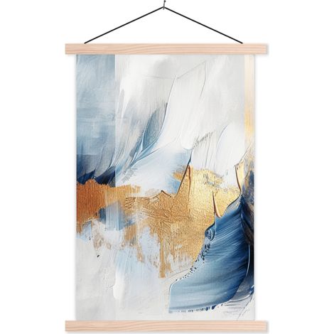 TEXTILE WALL ART Gold - Blue - Watercolor - Art - Modern 60x90 cm (1/3)