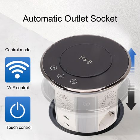 Prise électrique escamotable automatique WiFi tactile 3 positions avec enceinte Bluetooth barre prise EU 110-250V (1/5)