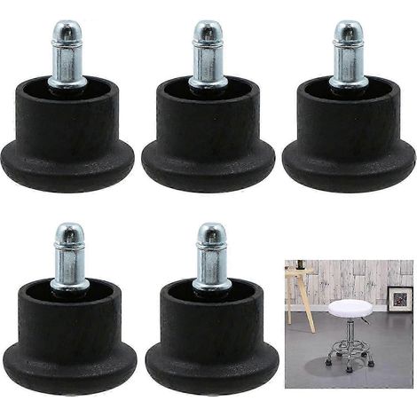 Roulettes fixes de rechange pour chaise de bureau - Patins de rechange pour tabouret haut - Patins pour chaise de bureau - Pieds 11 x 21 mm - 5 (1/4)