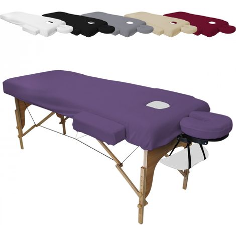 Kit complet de housses pour table de massage - Confort Plus - Éponge - Violet - Vivezen
