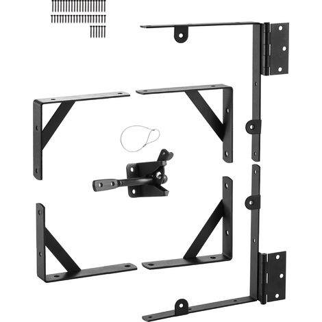 Mophorn Tor-Eckstrebenhalterung, Anti-Durchhang-Rahmen-Hardware-Kit mit Riegelschloss, für Schuppen, Einfahrtstore, Eisen (schwarz)