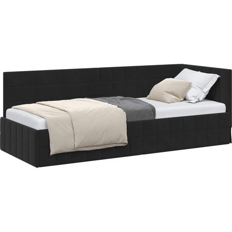 Maison Exclusive - Cornice del letto ad angolo Nero 80 cm x 200 cm Velluto