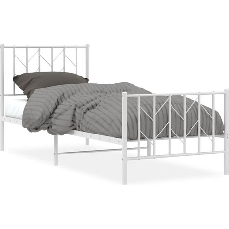 Maison Exclusive - Giroletto con Testiera e Pediera Metallo Bianco 80x200 cm (1/5)