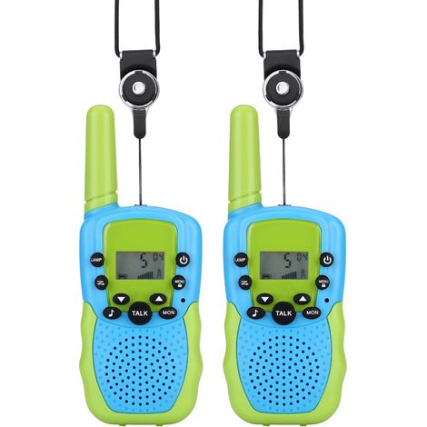 NK Walkie-Talkie per Bambini di 4 5 6 7 8 9 Anni (Batterie Incluse) - Lunga Distanza 3km, Display LED, 22 Canali, Giocattolo per Bambini con Torcia, Regalo di Natale Compleanno, Colore Blu/Verde (1/5)