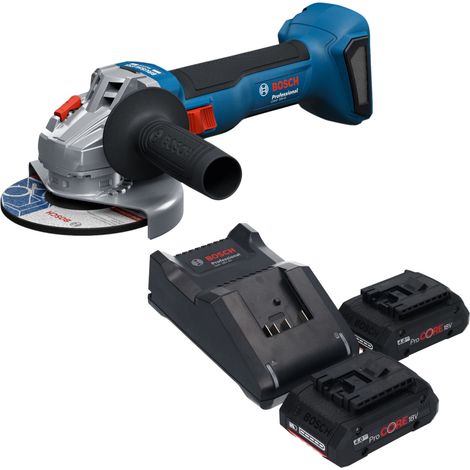 Bosch GWS 18V-8 Professional Akku Winkelschleifer 18 V 125 mm Brushless + 2x ProCORE Akku 4,0 Ah + Ladegerät
