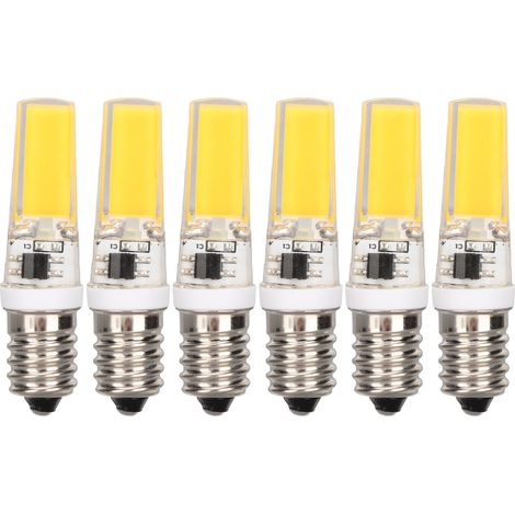 6 pièces E14 COB lampe ampoule Mini 360 degrés éclairage dissipateur de chaleur Silicone Anti-éblouissement pour lustre plafonnier blanc chaud 3000K