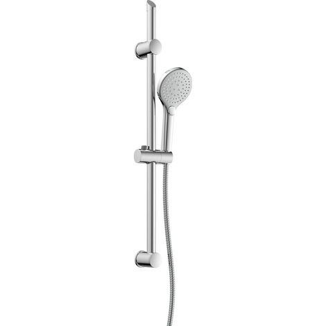SCHÜTTE Brause-Set Duschstange mit Handbrause Duschkopf Brauseset mit Duschsäule Regendusche Duschpaneel mit Schlauch 3 Strahlarten Wasserstopp-Funktion Dichtung zum Wasser sparen 64840 (1/5)