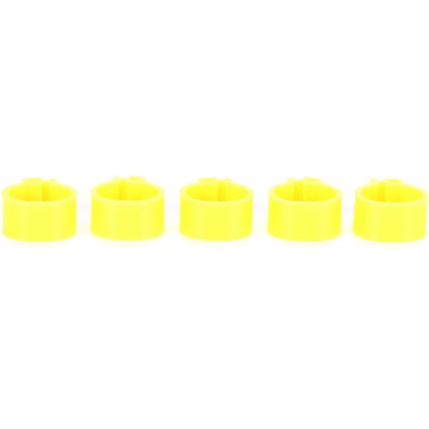 200Pcs 10mm Bagues sans mot pour pattes de pigeon, anneaux d'identification en plastique pour volaille et oiseaux, fournitures oiseaux jaunes (1/5)