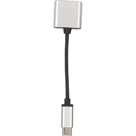 Adaptateur USB-C vers Jack 3.5mm avec Charge Simultanée - Convertisseur Audio Compact pour Smartphone Argent
