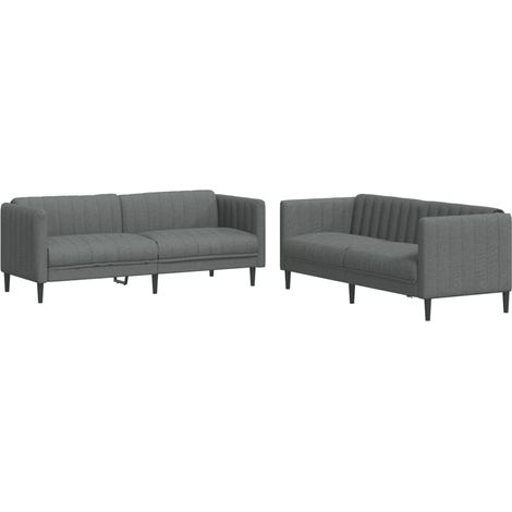 Maison Exclusive - Ensemble de canapés 2 pcs gris foncé tissu (1/5)