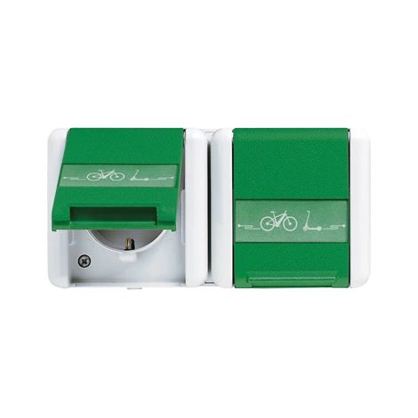 Enchufe doble jung 16 A 250 V montaje en superficie