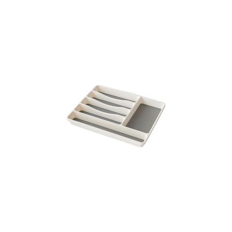 Range-couverts 6 Compartiments Rangement Tiroir Cuisine 41 x 33 x 5 cm,Couche Antidérapante,Blanc/ Anthracite (1/5)