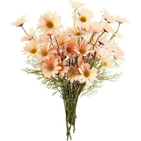 Bouquet de fleurs artificielles en soie pour la décoration intérieure, bouquet d'imitation pour compositions florales, blanc/jaune/orange/champagne (1/4)