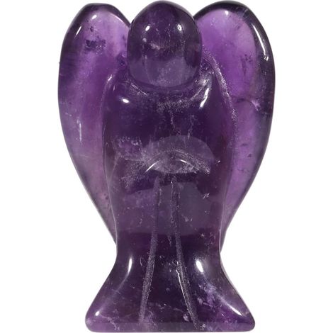 Ange - Améthyste Naturelle - Figurine Sculptée Main - Décoration Spirituelle et Lithothérapie - 38 x 26 x 13 mm - 1 Pièce