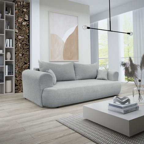 Sofa Schlafsofa 3-Sitzer ANIKE Stoff Now or Never Grau (1/4)