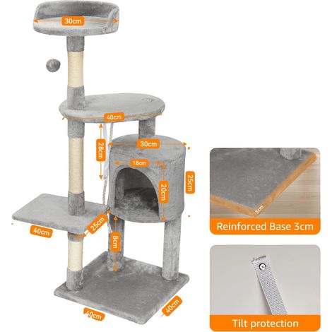 Tour pour chats, perchoirs en peluche, poteaux à gratter en sisal, PE00113003 (1/2)