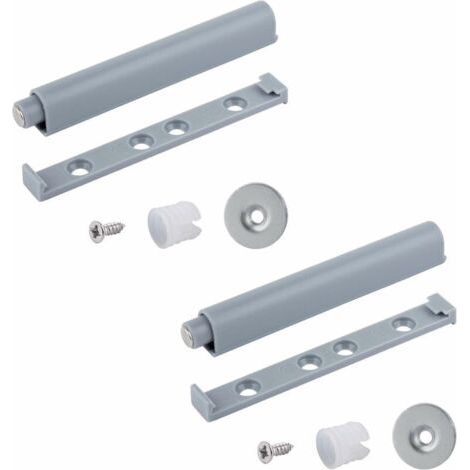 Mécanisme Push to Open pour placard Loquet magnétique silencieux Installation à visser Plastique gris pour meubles (1/2)
