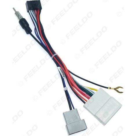 Compatible avec le connecteur d'alimentation 16 broches de l'autoradio HY et le câble d'alimentation Nissan (fil arrière), câble de modification audio pour voiture, câble de haut-parleur