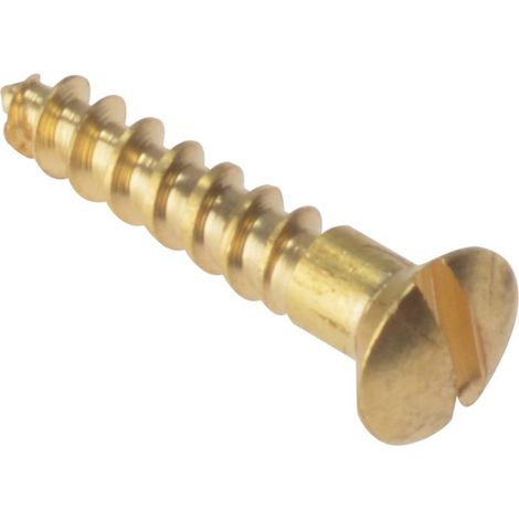 ForgeFix RAH586BR Wood Screw Slotted Raised Head ST Solid Brass 5/8in x 6 Box 200 FORRAH586BR (1/3)