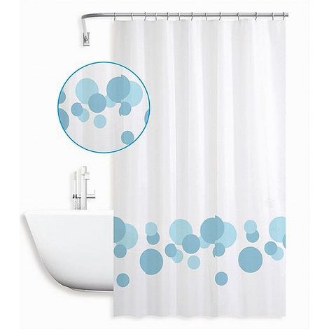 TRADE SHOP - Tenda Per Doccia Vasca Bagno Design Con Cerchi Bicolore 240x200cm 12 Ganci 87600 - (1/2)