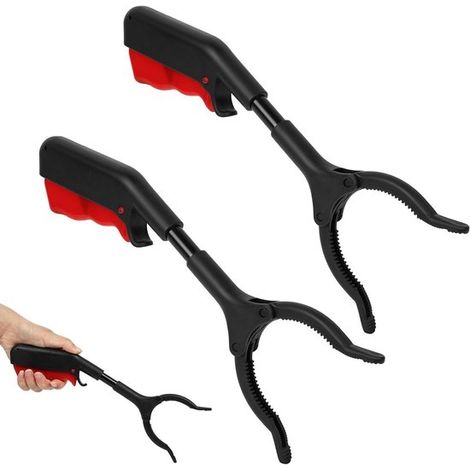 Pince pliable avec aimant pour seniors - idéale pour le jardinage - pince pliable et rotative avec sac à déchets - poignée extensible (1/5)