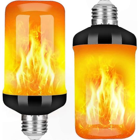 Ampoule LED Flamme Scintillante, 4 Modes, Culot E26, Effet Feu pour Décor de Noël, Fonction Inversée, Lot de 2 (1/5)