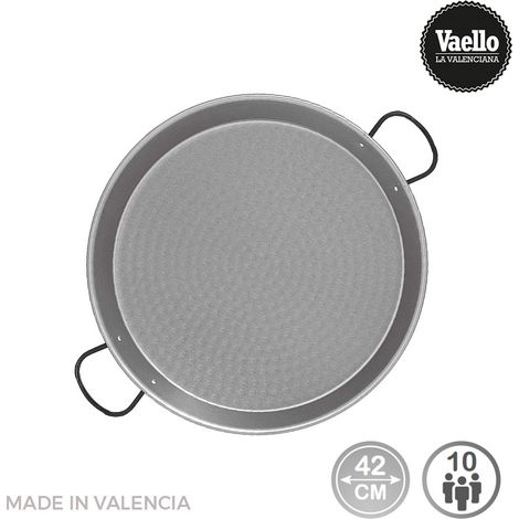 Poêle Paella Acier Poli ø42cm Acier Poli, 10 Personnes, ø42cm - Vaello