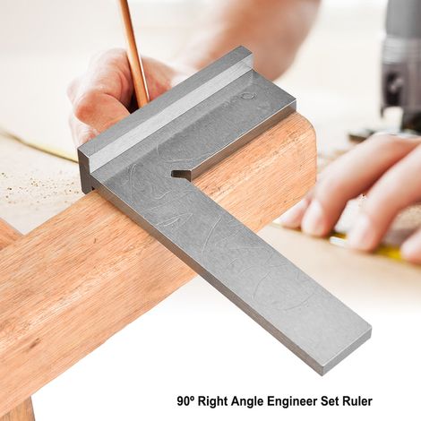 Équerre d'ingénieur règle d'angle acier inoxydable 90° haute précision avec base 150x100 mm (1/5)