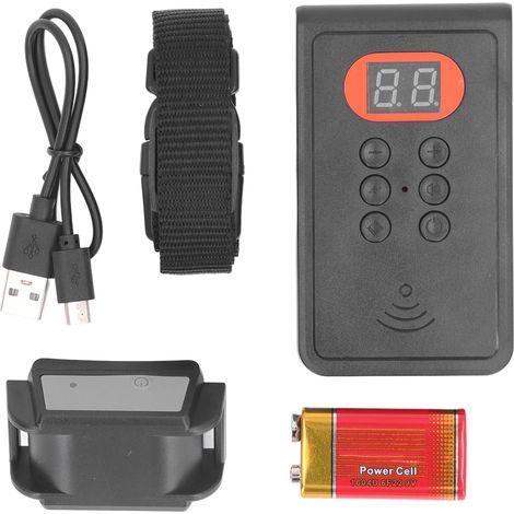 Collar de adiestramiento eléctrico para perros, ajustable, ligero y cómodo, con mando a distancia: seguro y eficaz. (1/5)