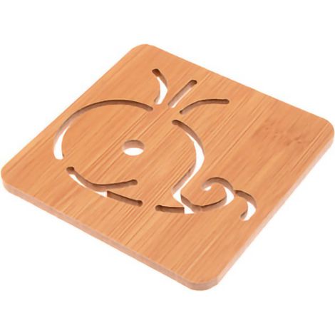 Set de Sous-verres et Supports Isolation Bois Épais Anti-dérapants Whale C0D3R 6.5cm Marron Inclus 1 Pièce