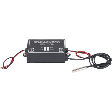 Contrôleur de température 12 V, thermostat numérique à microprocesseur, réglable, à commande haute précision, interrupteur de contrôle (1/5)