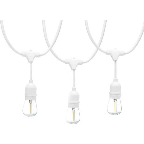 Catena di Luci Catenaria Luminosa Corda 10 Mt con Portalampada E27 Cavo Bianco (1/5)