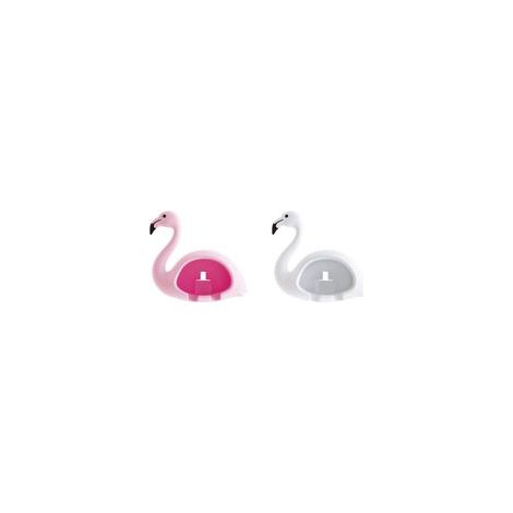 Einzigartig geformte, wandmontierte Zahnbürstenhalter aus hochwertigem ABS-Kunststoff, 2er-Set (weiß und rosa). – Crezuo (1/5)