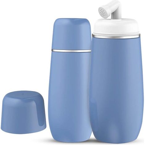 Bidé portátil，Botella para enjuague posparto，Para higiene y limpieza personal，Diseño a prueba de fugas，Para mujeres embarazadas，400 ml，Azul (1/5)