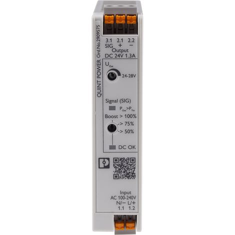 Alimentation pour rail DIN Phoenix Contact, série QUINT4-PS/1AC/24DC/1.3/PT, 24V c.c.out 1.3A, 230V c.a.in, 30W ( Prix pour 1 )
