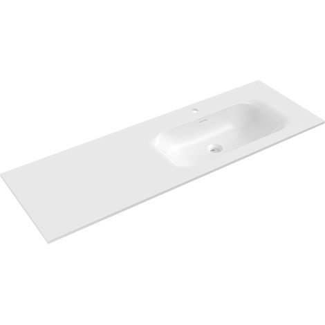 Mexen Vela lavabo empotrado en encimera derecho 141 x 46,5 cm, blanco brillante - 25231400P (1/3)